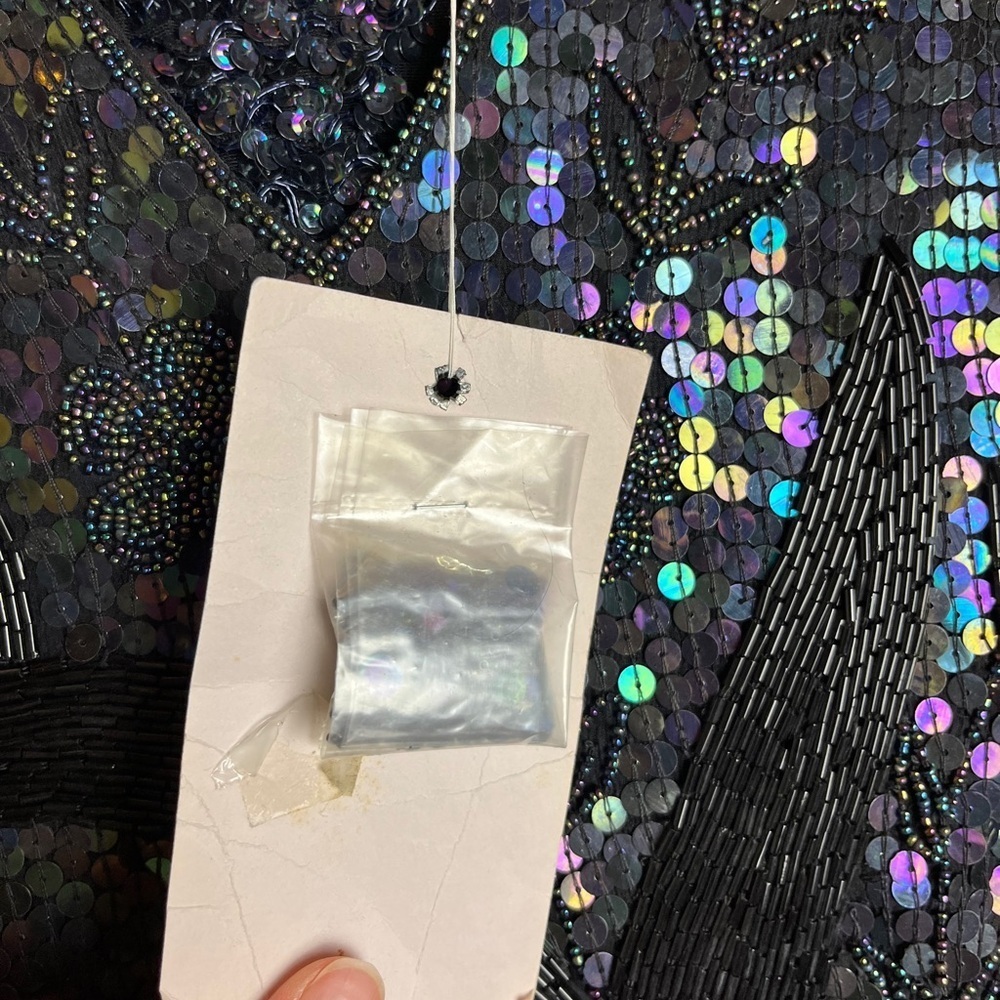 Elegant Black Sequin Women's Blouse - Picture 4 of 12